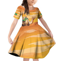 Personalized Mauritania Sahara Family Matching Off Shoulder Short Dress and Hawaiian Shirt Camel With Map - Wonder Print Shop