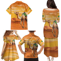 Personalized Mauritania Sahara Family Matching Puletasi and Hawaiian Shirt Camel With Map - Wonder Print Shop
