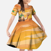 Personalized Mauritania Sahara Family Matching Summer Maxi Dress and Hawaiian Shirt Camel With Map - Wonder Print Shop