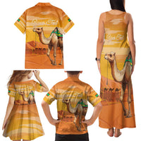 Personalized Mauritania Sahara Family Matching Tank Maxi Dress and Hawaiian Shirt Camel With Map - Wonder Print Shop