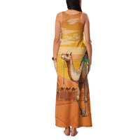 Personalized Mauritania Sahara Family Matching Tank Maxi Dress and Hawaiian Shirt Camel With Map - Wonder Print Shop