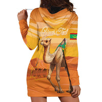 Personalized Mauritania Sahara Hoodie Dress Camel With Map - Wonder Print Shop