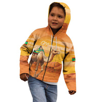 Personalized Mauritania Sahara Kid Hoodie Camel With Map - Wonder Print Shop