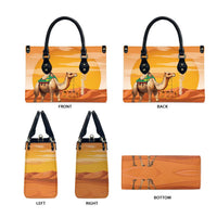 Mauritania Sahara Leather Bag Camel With Map - Wonder Print Shop