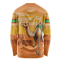Personalized Mauritania Sahara Long Sleeve Shirt Camel With Map - Wonder Print Shop