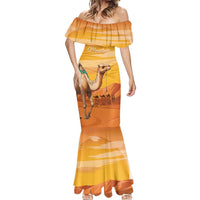 Personalized Mauritania Sahara Mermaid Dress Camel With Map - Wonder Print Shop