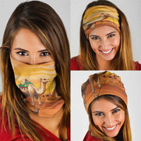 Mauritania Sahara Neck Gaiter Camel With Map - Wonder Print Shop