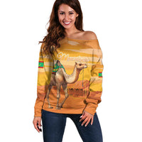 Personalized Mauritania Sahara Off Shoulder Sweater Camel With Map - Wonder Print Shop