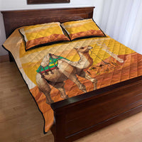 Mauritania Sahara Quilt Bed Set Camel With Map - Wonder Print Shop