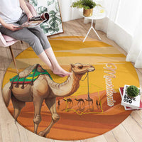 Mauritania Sahara Round Carpet Camel With Map - Wonder Print Shop