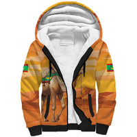Personalized Mauritania Sahara Sherpa Hoodie Camel With Map - Wonder Print Shop