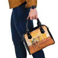 Mauritania Sahara Shoulder Handbag Camel With Map - Wonder Print Shop