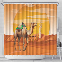 Mauritania Sahara Shower Curtain Camel With Map - Wonder Print Shop