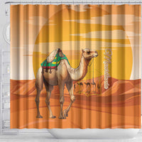 Mauritania Sahara Shower Curtain Camel With Map - Wonder Print Shop