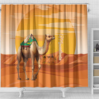 Mauritania Sahara Shower Curtain Camel With Map - Wonder Print Shop