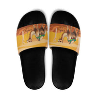 Mauritania Sahara Slide Sandals Camel With Map - Wonder Print Shop