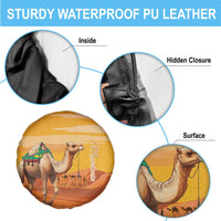 Mauritania Sahara Spare Tire Cover Camel With Map - Wonder Print Shop