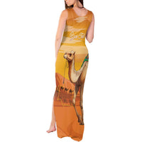 Personalized Mauritania Sahara Tank Maxi Dress Camel With Map - Wonder Print Shop