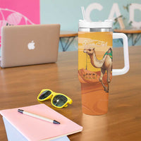 Personalized Mauritania Sahara Tumbler With Handle Camel With Map - Wonder Print Shop