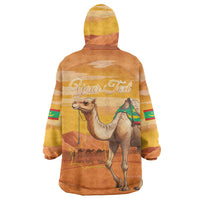 Personalized Mauritania Sahara Wearable Blanket Hoodie Camel With Map - Wonder Print Shop