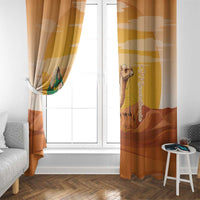 Mauritania Sahara Window Curtain Camel With Map - Wonder Print Shop