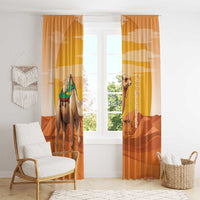 Mauritania Sahara Window Curtain Camel With Map - Wonder Print Shop