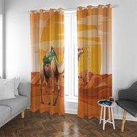 Mauritania Sahara Window Curtain Camel With Map - Wonder Print Shop