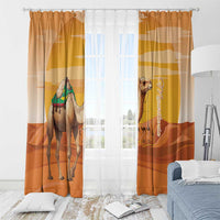 Mauritania Sahara Window Curtain Camel With Map - Wonder Print Shop