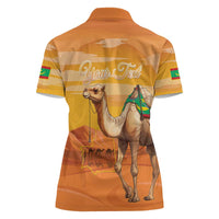 Personalized Mauritania Sahara Women Polo Shirt Camel With Map - Wonder Print Shop