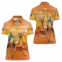 Personalized Mauritania Sahara Women Polo Shirt Camel With Map - Wonder Print Shop