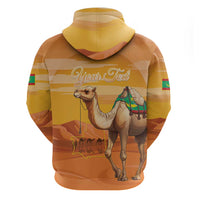 Personalized Mauritania Sahara Zip Hoodie Camel With Map - Wonder Print Shop