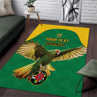 Custom Dominica Football Area Rug Sisserou Parrot Green Color - Wonder Print Shop