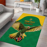 Custom Dominica Football Area Rug Sisserou Parrot Green Color - Wonder Print Shop