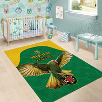 Custom Dominica Football Area Rug Sisserou Parrot Green Color - Wonder Print Shop