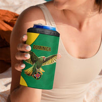 Custom Dominica Football 4 in 1 Can Cooler Tumbler Sisserou Parrot Green Color - Wonder Print Shop