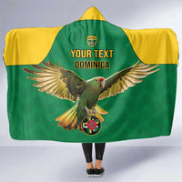 Custom Dominica Football Hooded Blanket Sisserou Parrot Green Color