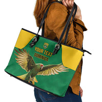 Custom Dominica Football Leather Tote Bag Sisserou Parrot Green Color - Wonder Print Shop