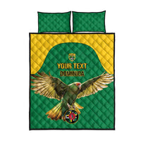 Custom Dominica Football Quilt Bed Set Sisserou Parrot Green Color - Wonder Print Shop