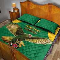 Custom Dominica Football Quilt Bed Set Sisserou Parrot Green Color - Wonder Print Shop