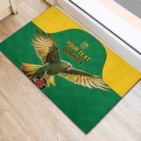 Custom Dominica Football Rubber Doormat Sisserou Parrot Green Color - Wonder Print Shop