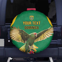 Custom Dominica Football Spare Tire Cover Sisserou Parrot Green Color - Wonder Print Shop