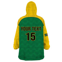 Custom Dominica Football Wearable Blanket Hoodie Sisserou Parrot Green Color - Wonder Print Shop