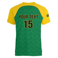 Custom Dominica Football Women V-Neck T-Shirt Sisserou Parrot Green Color - Wonder Print Shop