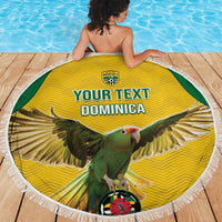 Custom Dominica Football Beach Blanket Sisserou Parrot Yellow Color - Wonder Print Shop
