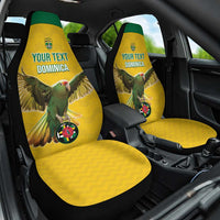 Custom Dominica Football Car Seat Cover Sisserou Parrot Yellow Color - Wonder Print Shop