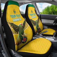 Custom Dominica Football Car Seat Cover Sisserou Parrot Yellow Color - Wonder Print Shop
