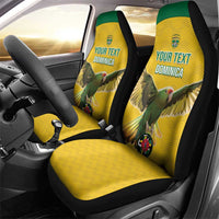 Custom Dominica Football Car Seat Cover Sisserou Parrot Yellow Color - Wonder Print Shop