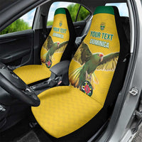 Custom Dominica Football Car Seat Cover Sisserou Parrot Yellow Color - Wonder Print Shop