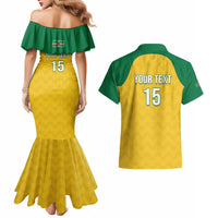 Custom Dominica Football Couples Matching Mermaid Dress and Hawaiian Shirt Sisserou Parrot Yellow Color - Wonder Print Shop