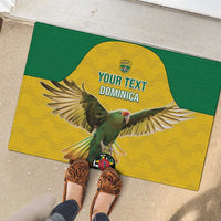 Custom Dominica Football Rubber Doormat Sisserou Parrot Yellow Color - Wonder Print Shop